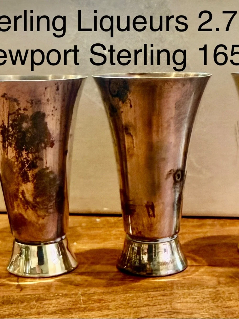 Sterling Silver Vintage liqueur glasses- Set of 4. - Picture 1 of 4